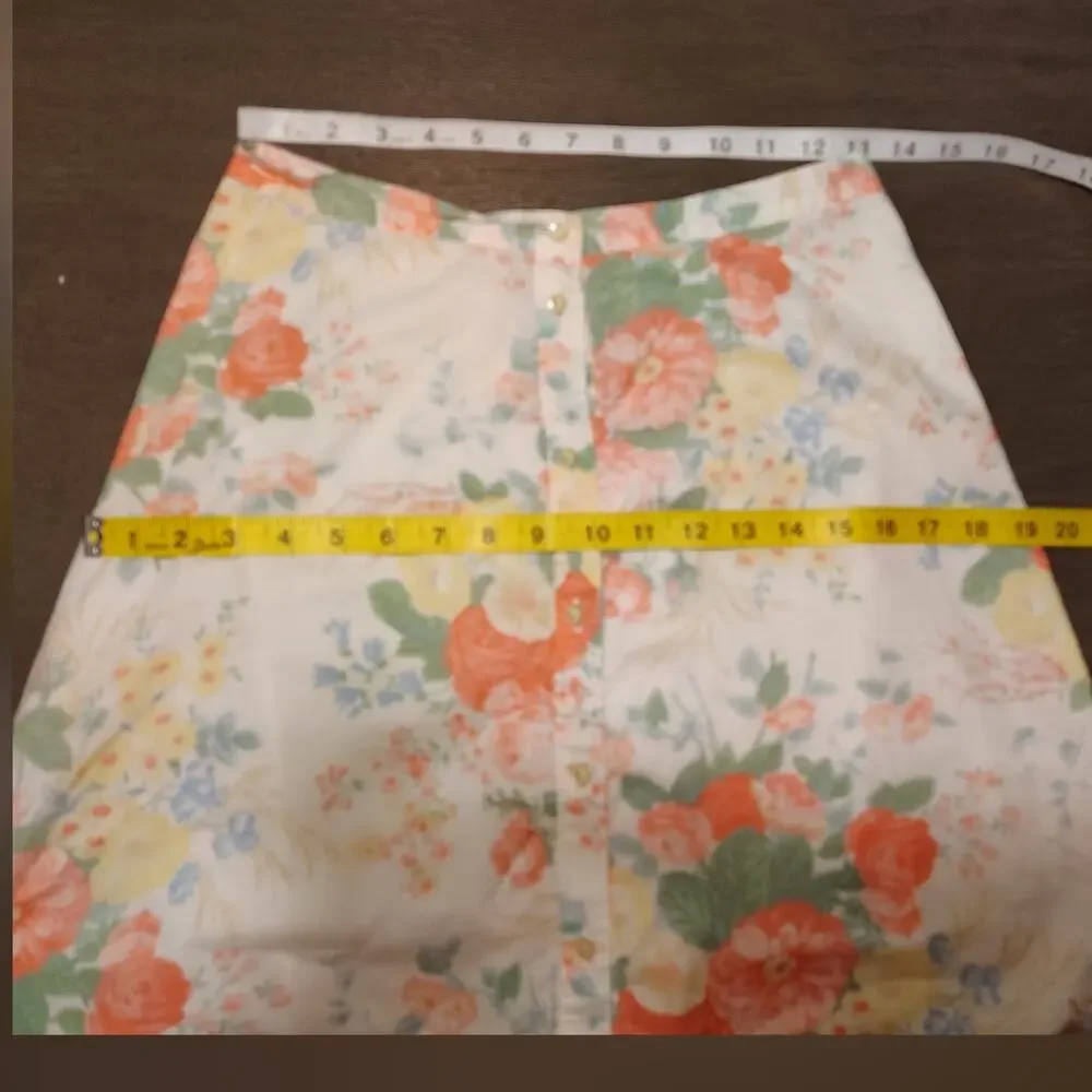 Lauren Ralph Lauren Floral Cotton Midi Skirt Petite Cottagecore Size 6P